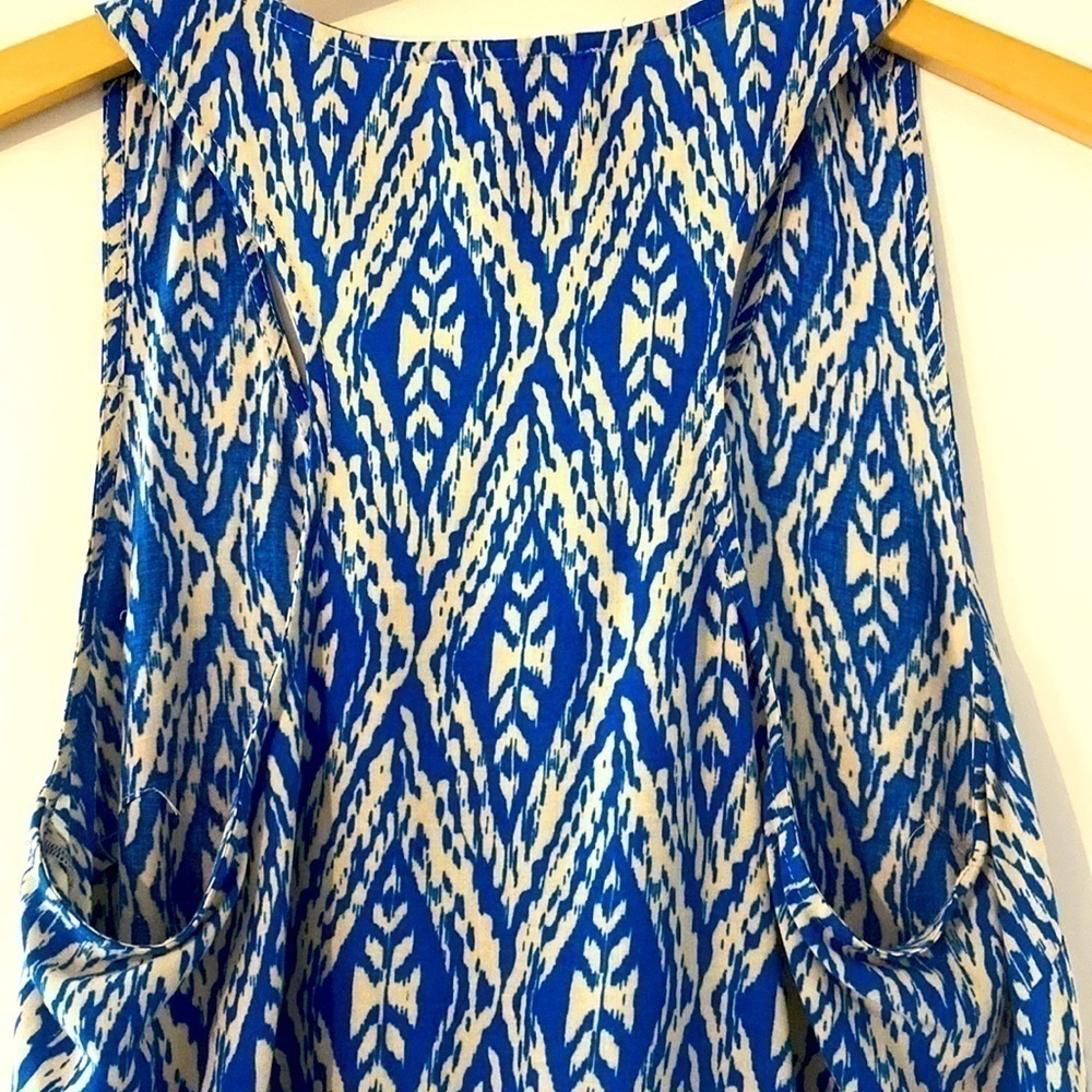 Cynthia Rowley medium blouse blue sleeveless - Picture 6 of 7